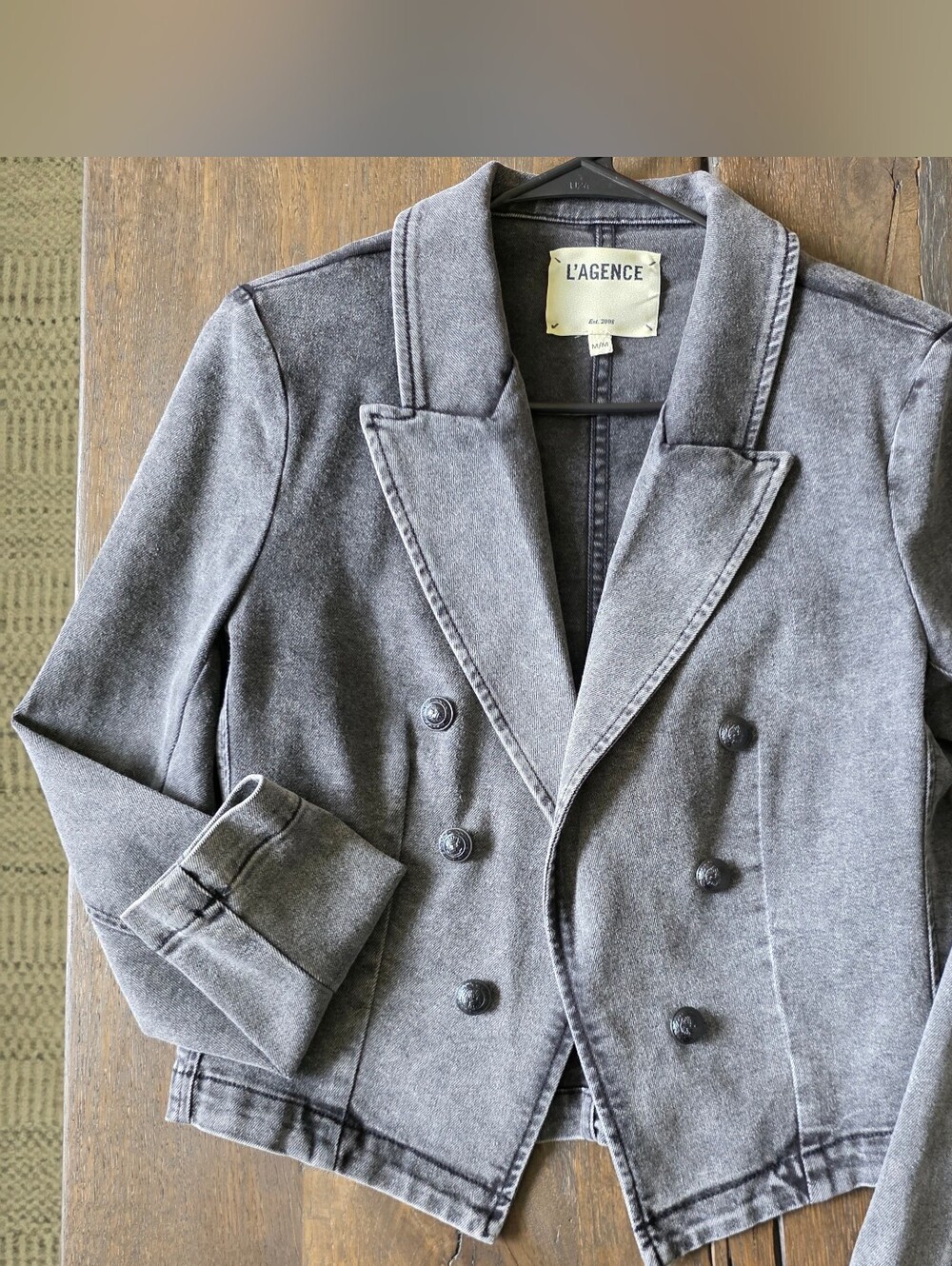 L'Agence Double Breasted Wayne Jacket Magnesite Size M Pristine